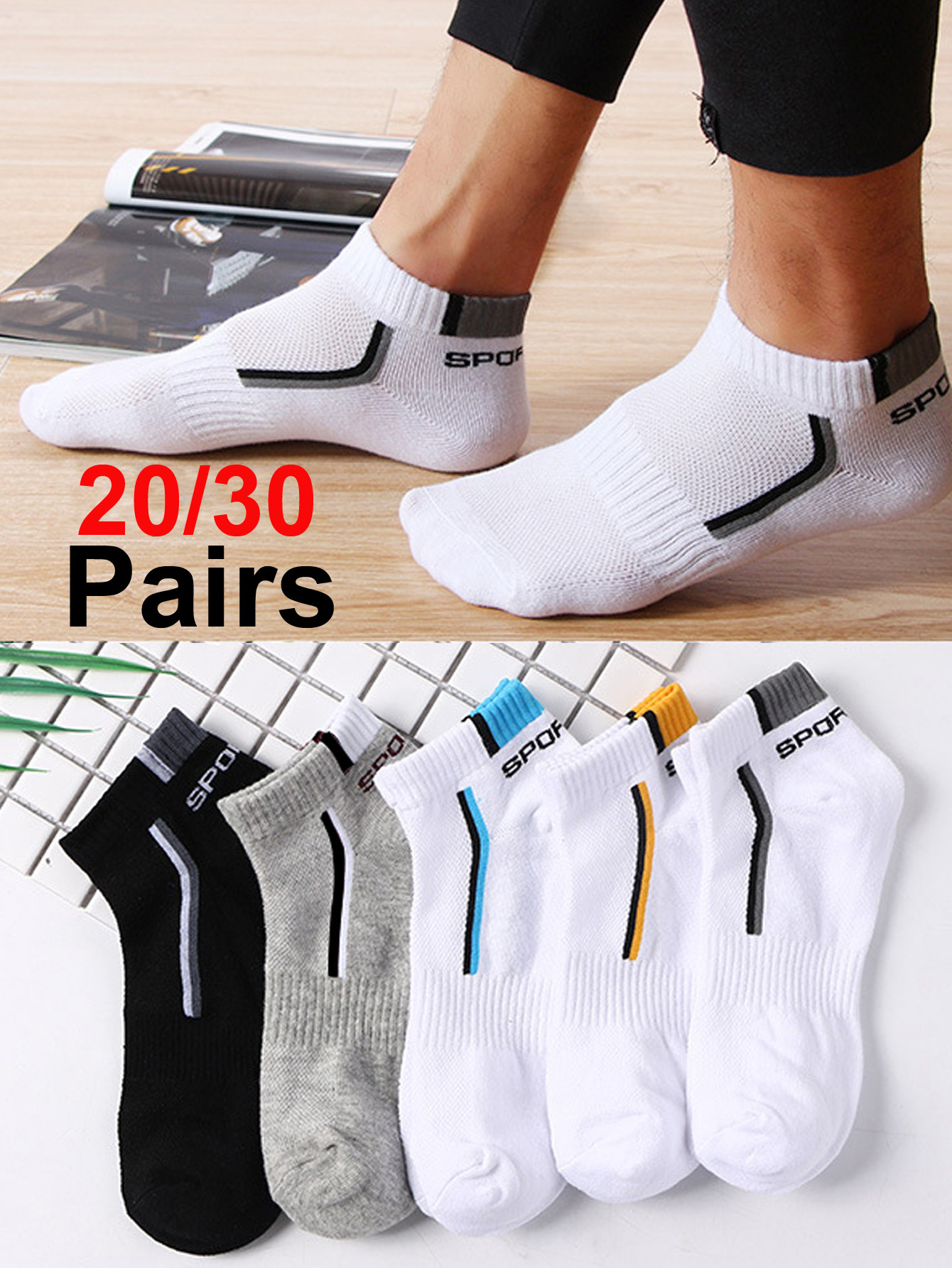 30pairs Men's Fashion Cotton B - огляд і ціна Ankle Sock Low Cut