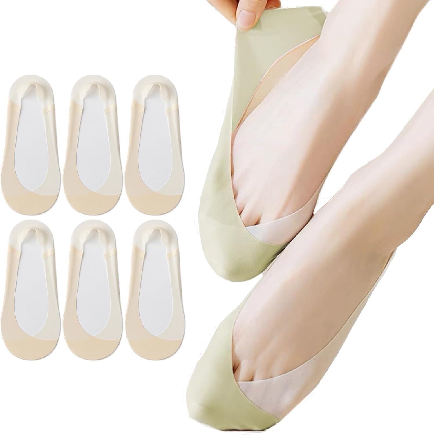 Caudblor 6 Pack Thin No Show S - огляд і ціна Invisibility Sock Loafer