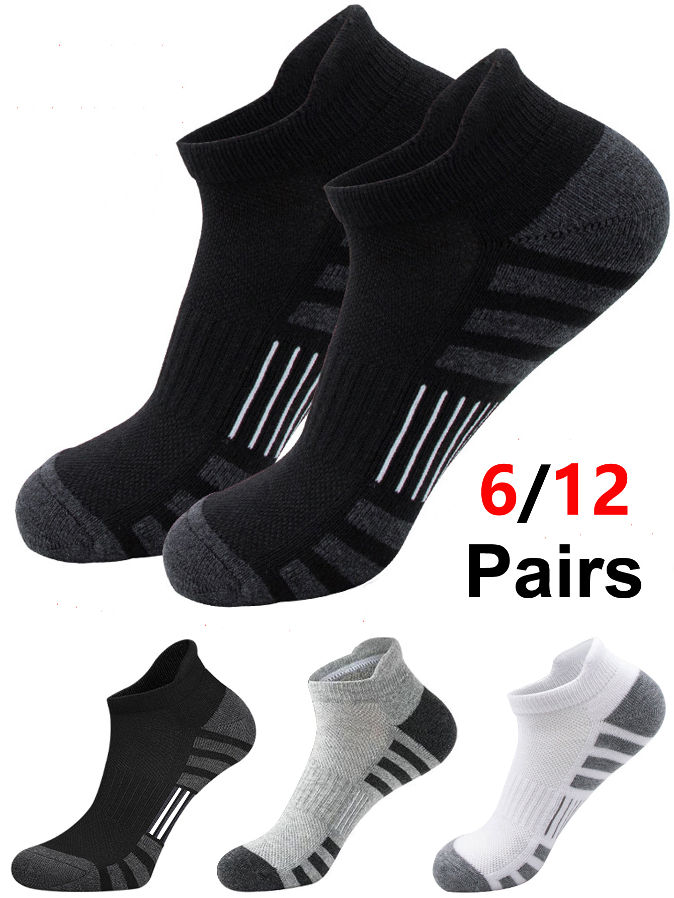 6/24 Pairs Cushioned Breathabl - огляд і ціна Athletic Sock Cushion