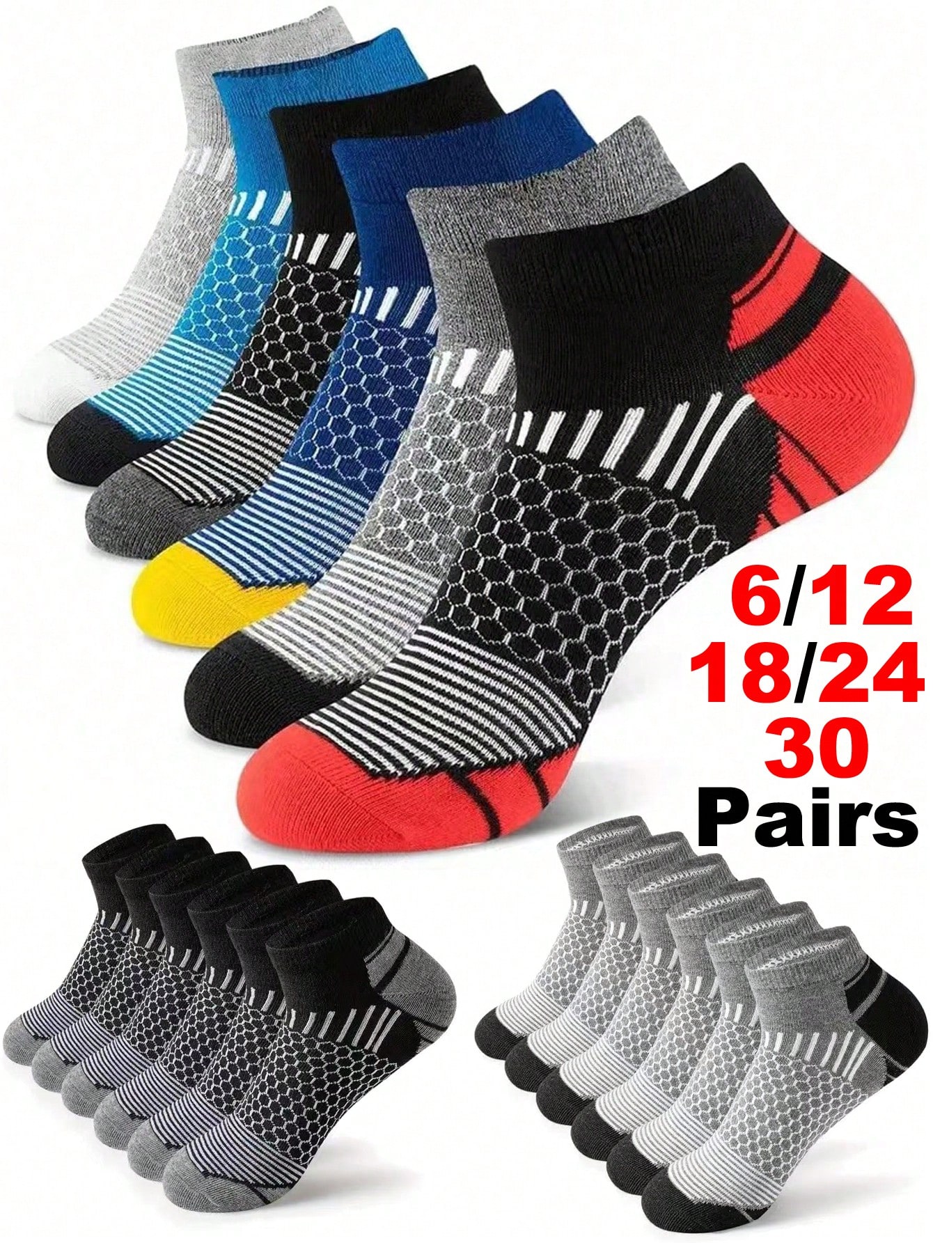 12Pairs Men's Ankle Athletic S - огляд і ціна Ankle Sock Low Cut