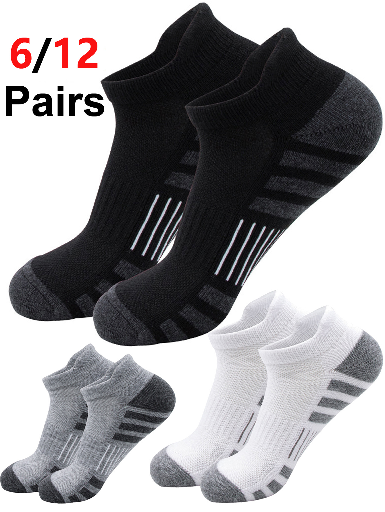 6/12Pairs Low Cut Ankle Athlet - огляд і ціна Athletic Sock Cushion