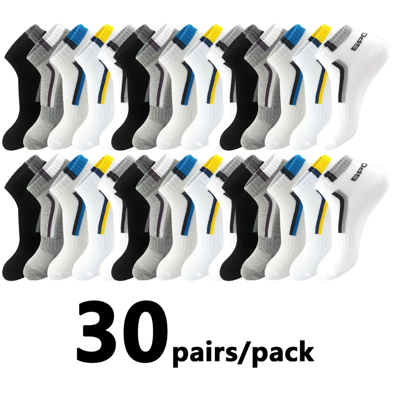 30Pairs Men's Color-block Mesh - огляд і ціна Ankle Sock Low Cut