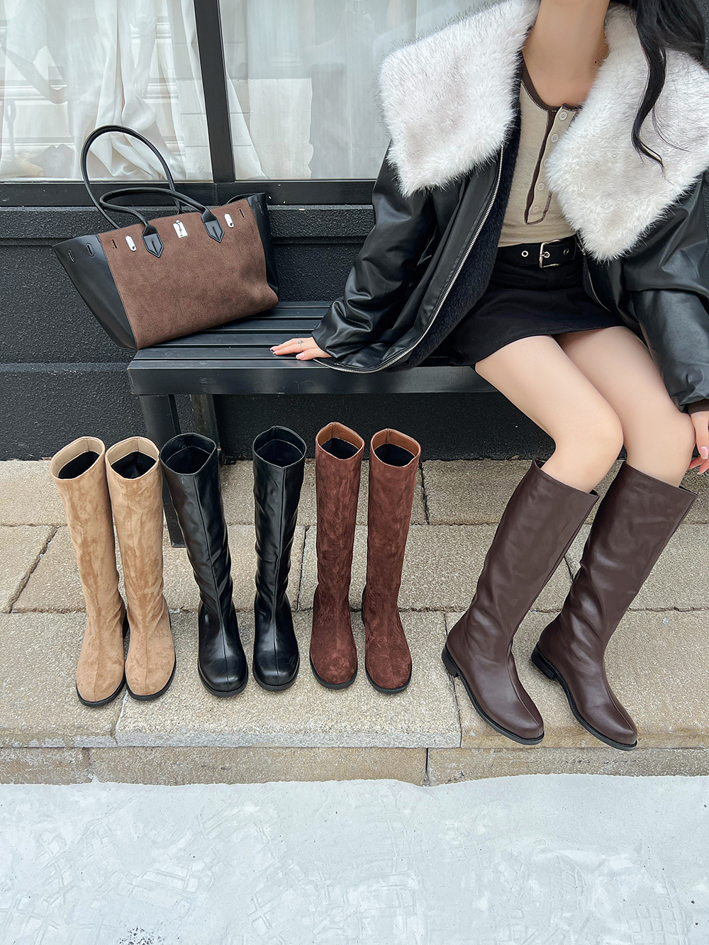 Fashion Women Knee Boots Flock - огляд і ціна Knee High Sock Women