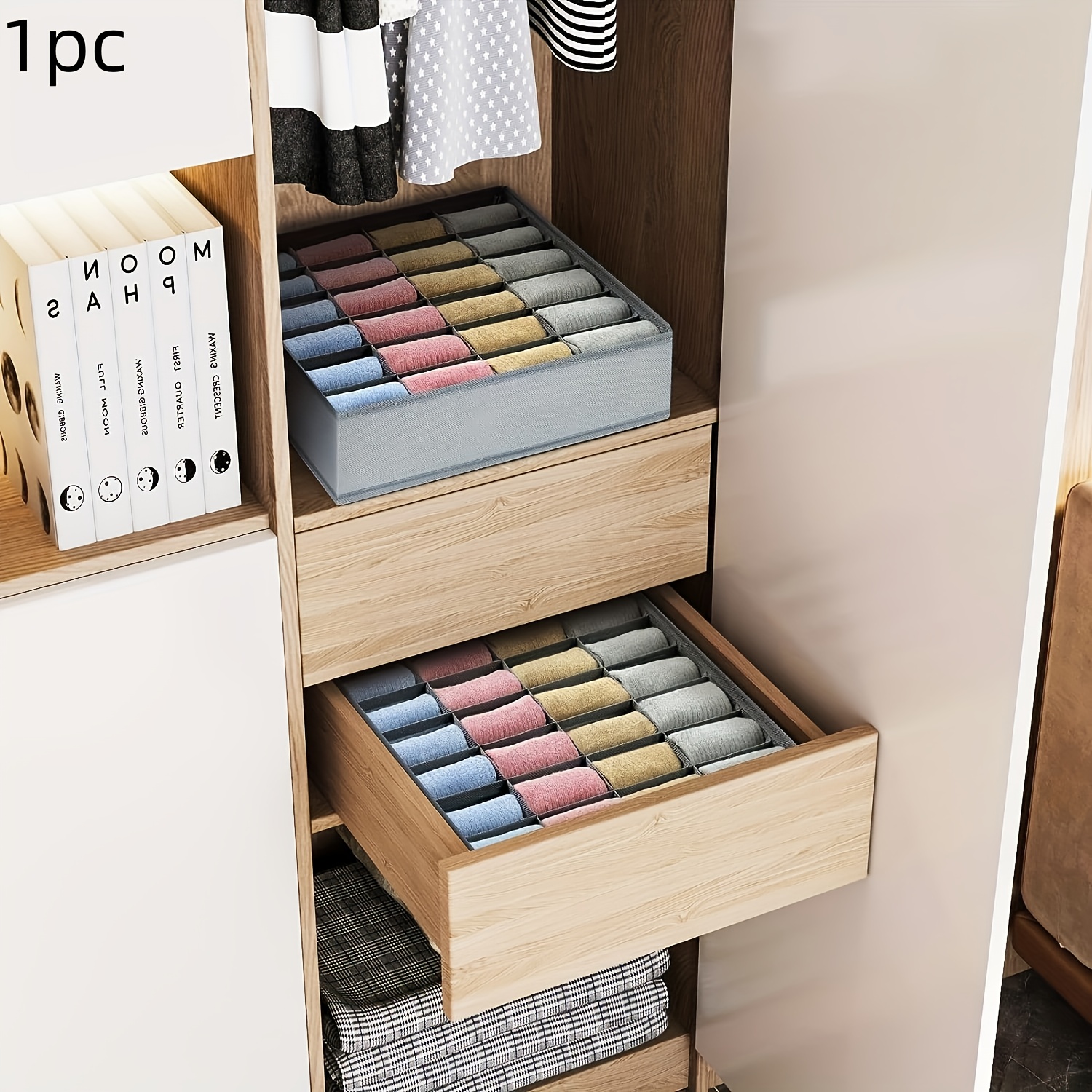 24-Compartment Fabric Drawer O - огляд і ціна Sock Organizer Tray