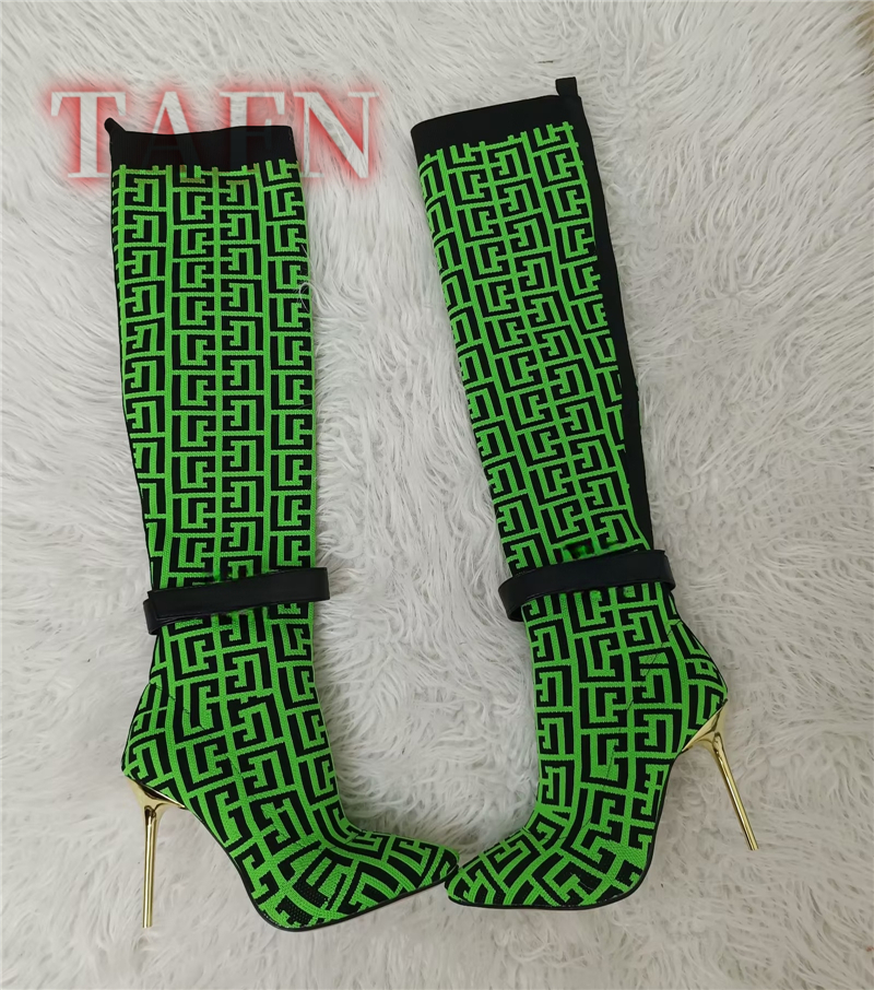 Women Stretch Sock Boots Fashi - огляд і ціна Knee High Sock Women