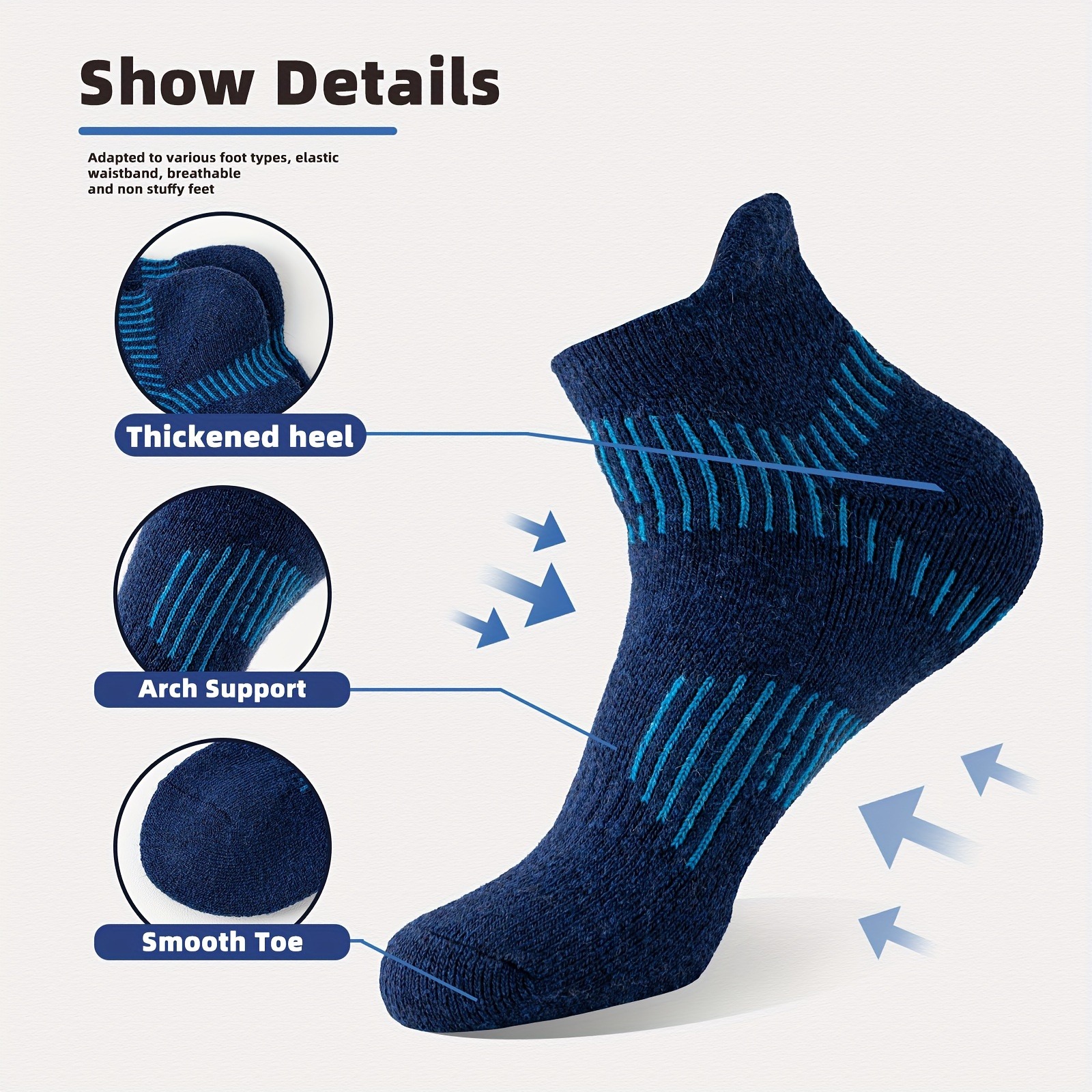 HOU  2026  5 Pairs Unisex Meri - огляд і ціна Wool Hiking Sock