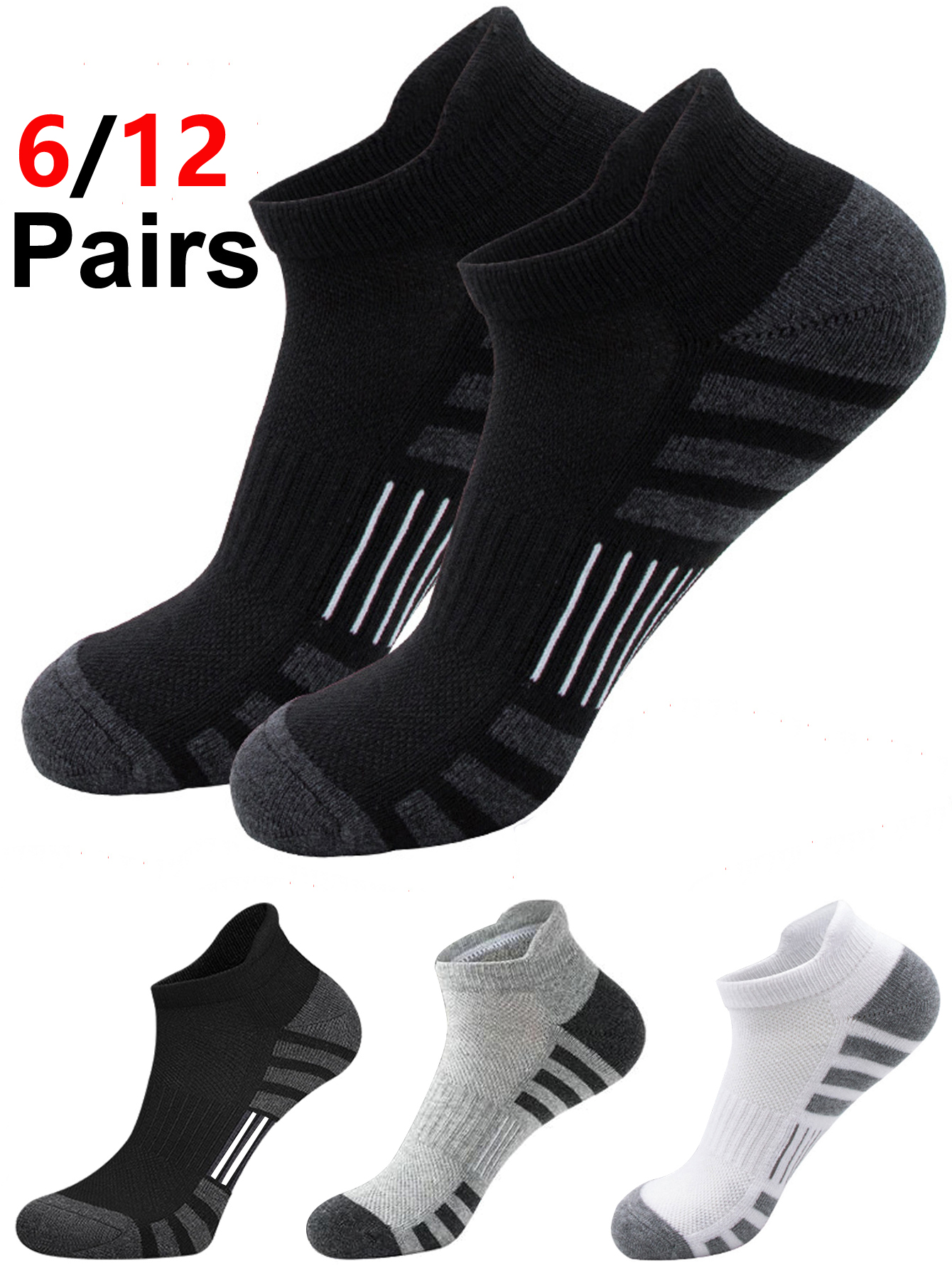 6/24 Pairs Cushioned Breathabl - огляд і ціна Athletic Sock Cushion