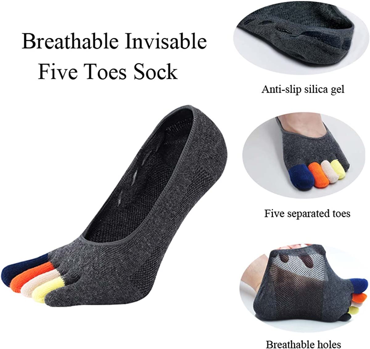 5 Pairs Colorful Loafer Socks  - огляд і ціна Invisibility Sock Loafer