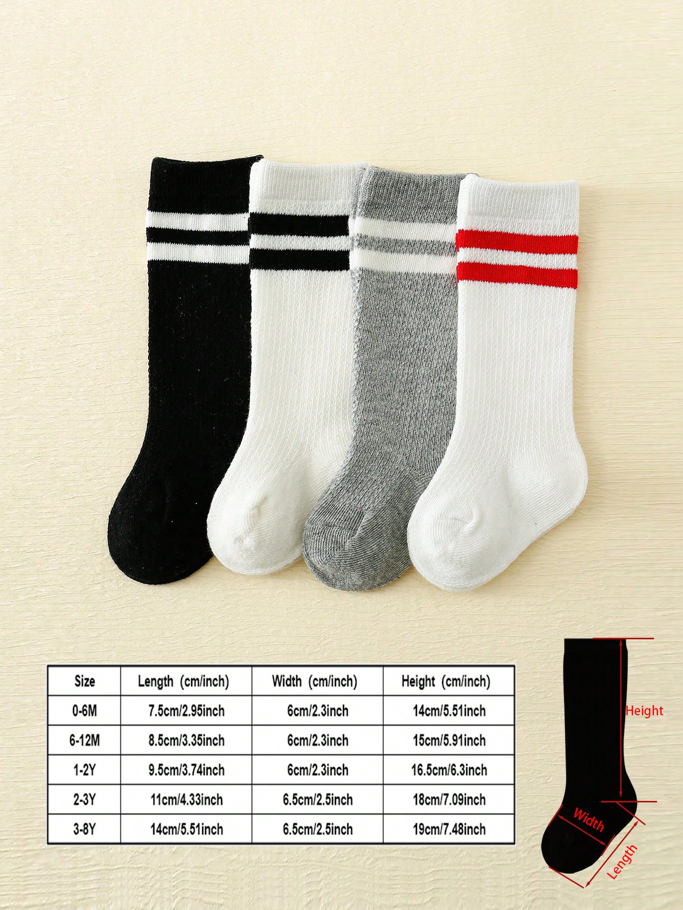 4-Pack Baby Toddler Striped Cr - огляд і ціна Cotton Crew Sock Pack