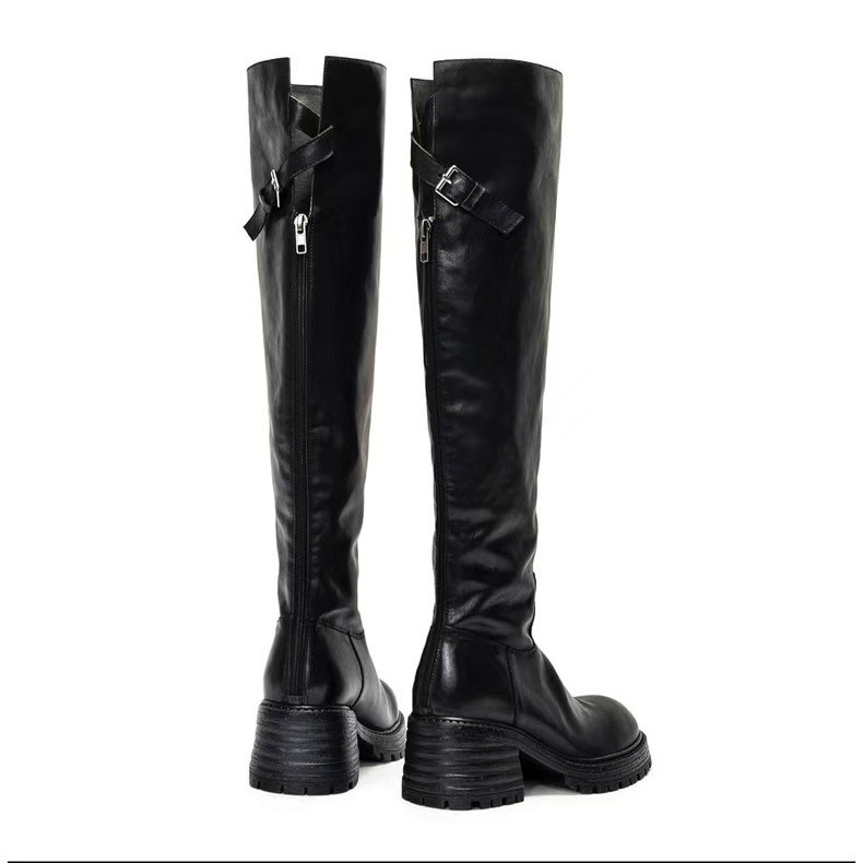 Coarse heeled high heeled boot - огляд і ціна Knee High Sock Women