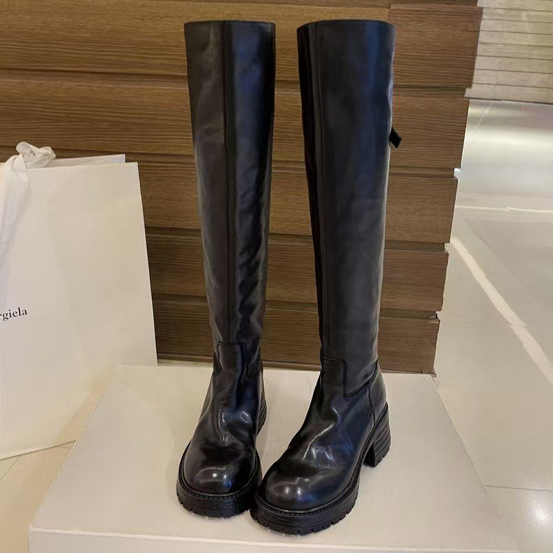 Coarse heeled high heeled boot - огляд і ціна Knee High Sock Women