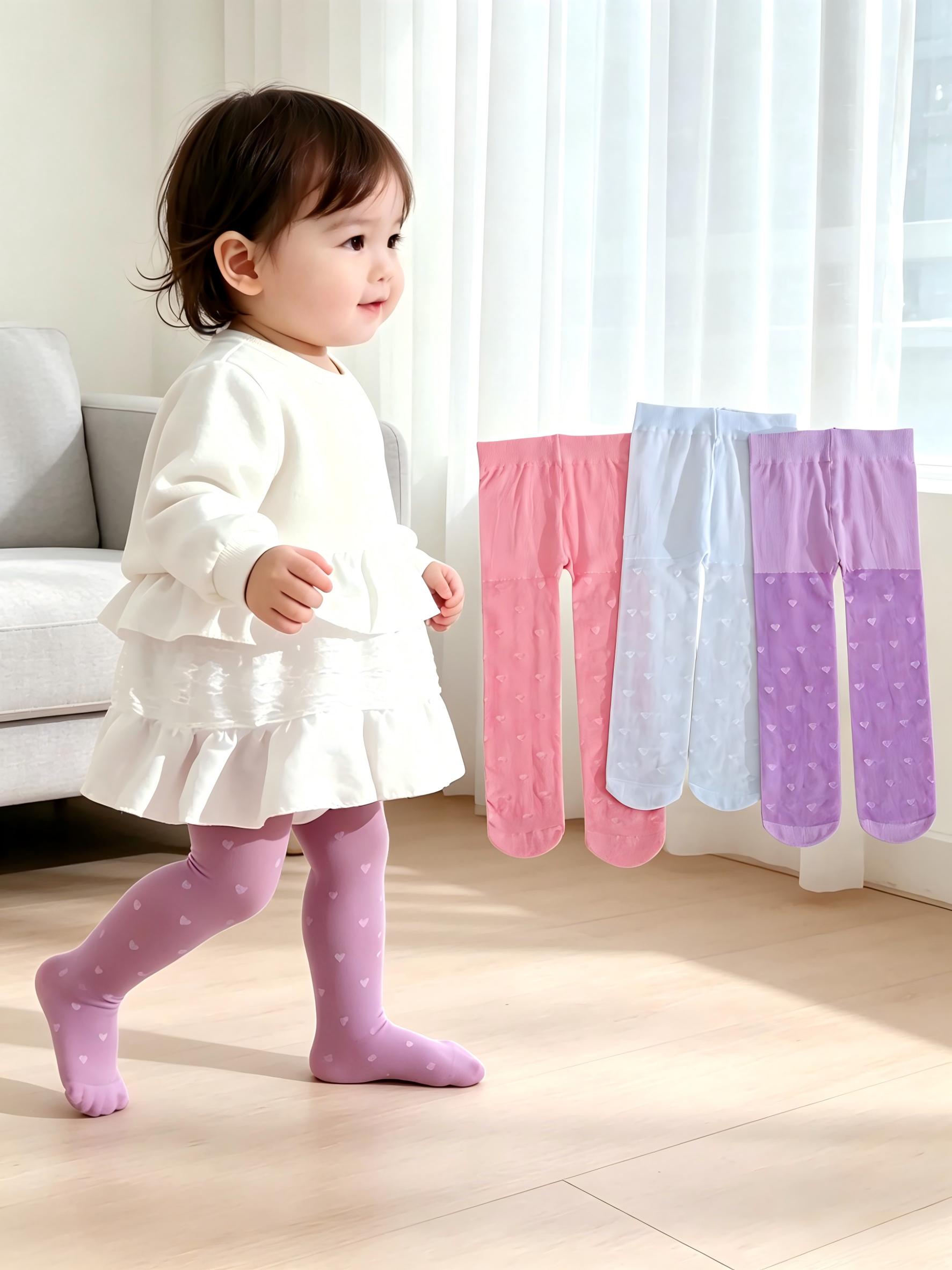 3PCS Toddler Girls Heart Print - огляд і ціна Tights Pantyhose Sheer