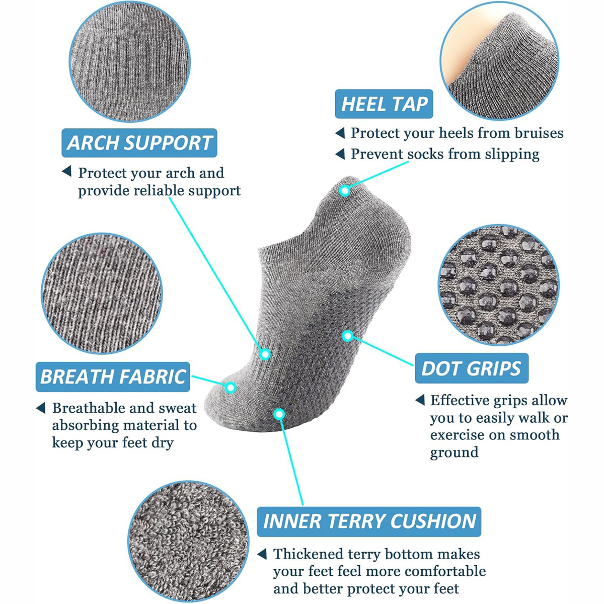 6 Pairs Yoga Socks for Women P - огляд і ціна Grip Sock Yoga