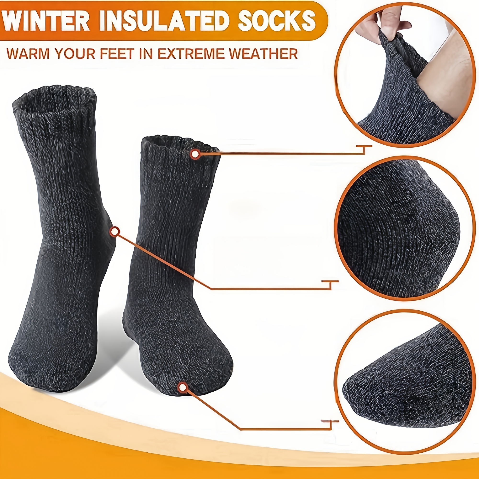 Three Pairs of Men'S Black Soc - огляд і ціна Thermal Sock Winter