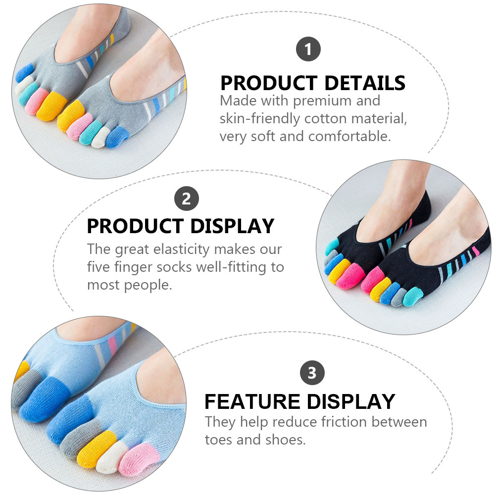 5Pairs Women Finger Toe Socks  - огляд і ціна Invisibility Sock Loafer